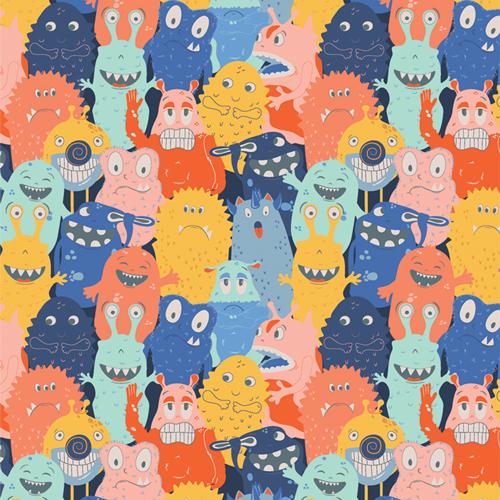 Art Gallery Monsterville Monster Parade Flannel F44400a