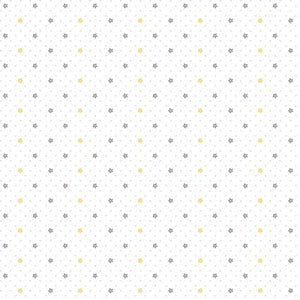 Benartex Doodle Baby Flannel Yellow/White Flower Dots CON13232F-31