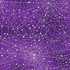 Benartex Glow-O-Ween Glowing Webs Purple 12954G-66