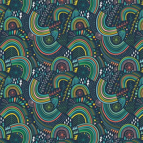 Art Gallery Fabrics Stormy Rainbows Rain or Shine Flannel F58303b