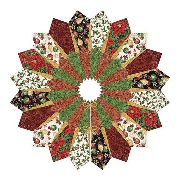 Dresden Tree Skirt Christmas Quilted Fox Design QFDTS3-161