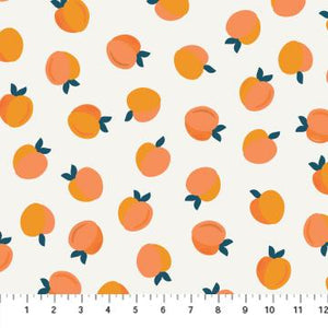 Figo Fabrics More Pie Peaches White 90451-10