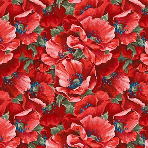 Henry Glass & Co. Liberty for All Poppies Red 648-86 Red