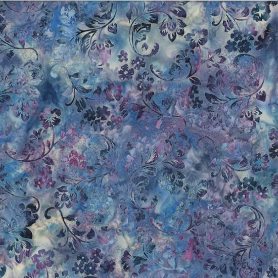 Hoffman Fabrics Bali Batik Deco Floral Purple Haze U2467-535