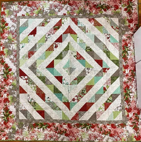 Holiday Cheer on a Roll Finished Quilt 66 X 66