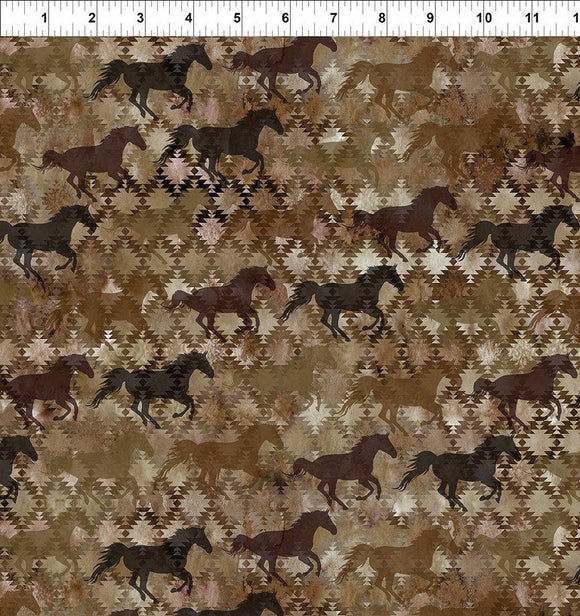 In the Beginning Fabrics Southwest Stallions Brown 6SOU 1