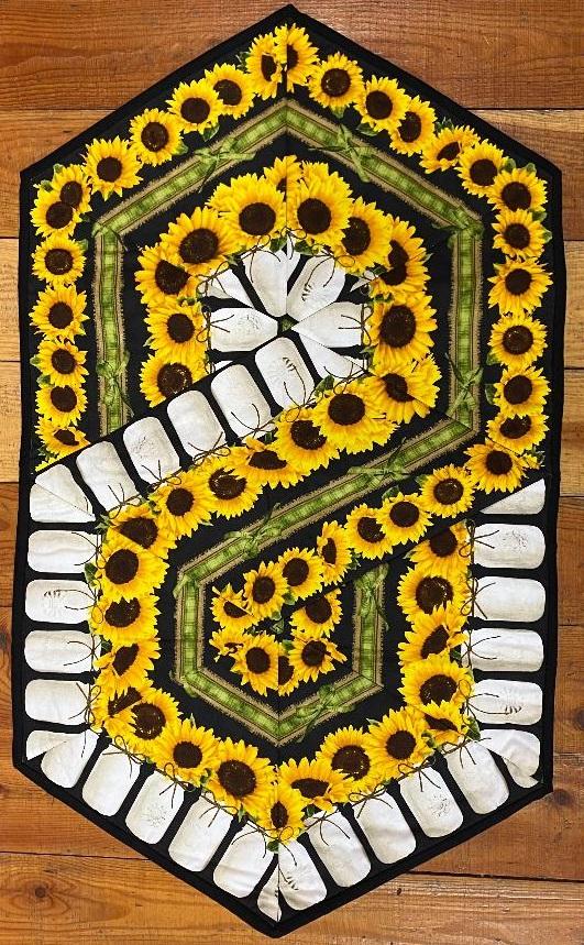 Milk and Sunflower Finished Tablerunner 35 x 20