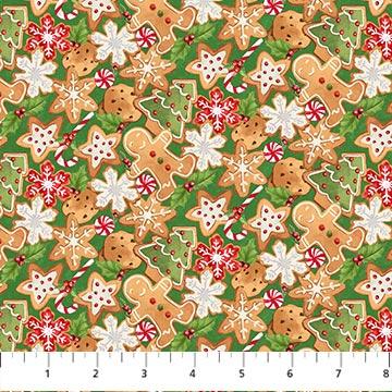 Northcott Fabrics Christmas Wonder Cookies White Multi 25318-10