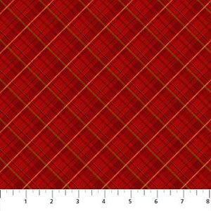 Northcott Fabrics Old Time Christmas Red Plaid 24139 24