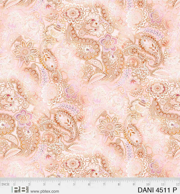 P&B Textiles  Daniella Pink Paisley  04511 P