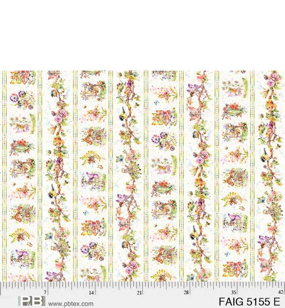 P&B Textiles Fairy Garden Fairy Stripe Multi 05155 E