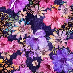 QT Fabrics Floral Multi 2X Brush Poly Knit 29312-V