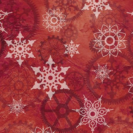 QT Fabrics Steampunk Christmas Red Gears 1649-28905-R