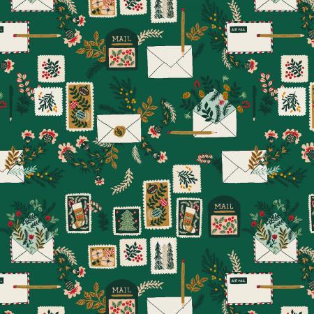 RJR Fabrics Merry Memories Letters to Santa Christmas Green YX101-CG1
