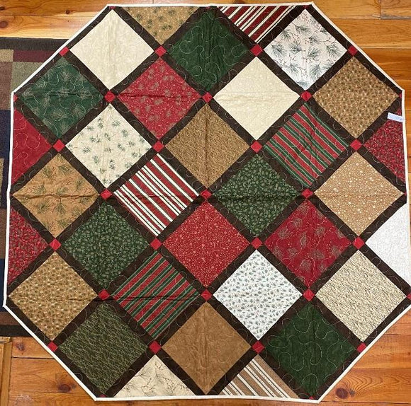 Red Green Brown Christmas Finsihed Quilt 61 X 61