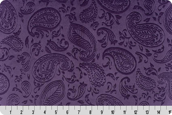 Shannon Fabrics Cuddle Embossed Paisley Vine Violet PVC VIOLET
