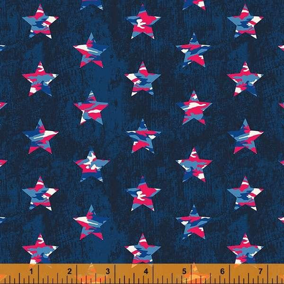 Windham Fabrics All American Blue Camo Stars 53060-8
