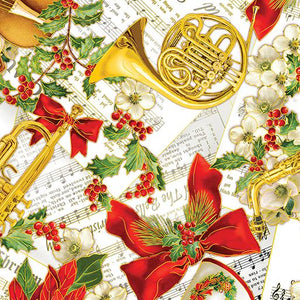 Benartex Christmas Musical Christmas Serenade Cream 14022M07B