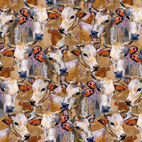 Blank Out of Farm's Way Cows Fawn 3253-30 FAWN