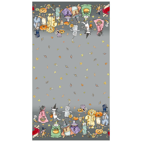 Clothworks Halloween Parade Double Border Gray Y4109-6