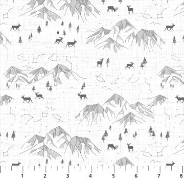 Figo Fabrics Mountains Calling White 90687-10 WHITE