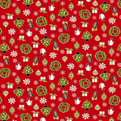 Henry Glass My Childhood Christmas Christmas Motifs 1404 88 Red