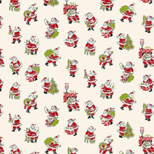 Henry Glass My Childhood Christmas Santa and Chimney 1403 86 Cream