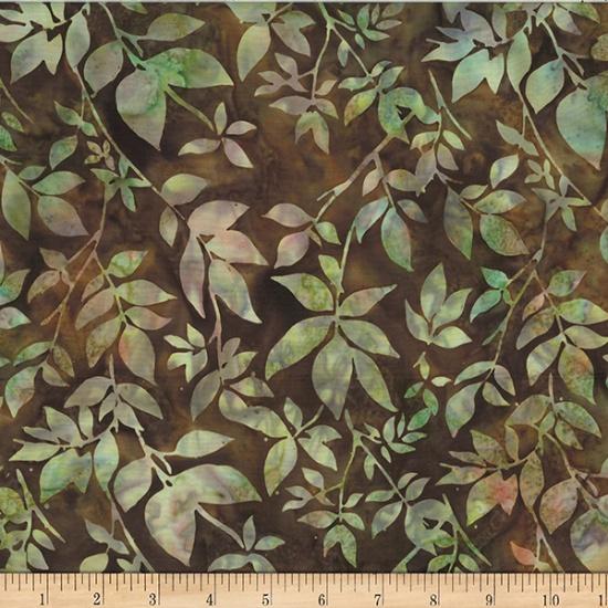 Hoffman Bali Batiks Distressed Leaves Earth V2550-58