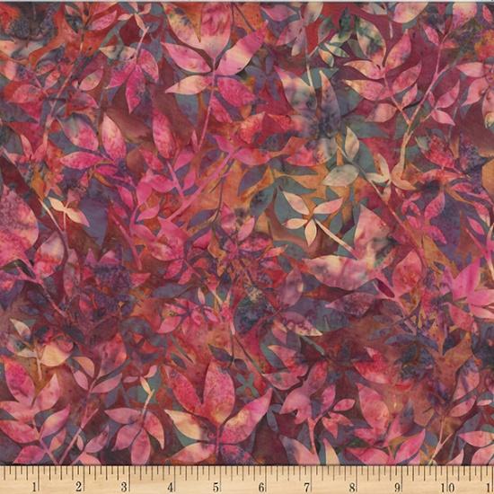 Hoffman Fabrics Bali Batik Distressed Leaves Bohemian V2550-614