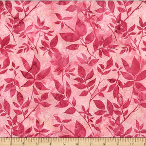 Hoffman Fabrics Bali Batik Distressed Leaves Camellia V2550-218