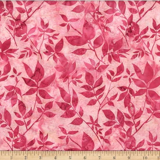 Hoffman Fabrics Bali Batik Distressed Leaves Camellia V2550-218