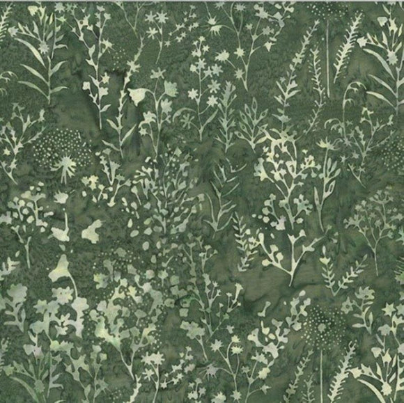 Hoffman Fabrics Bali Batik Ditsy Flowers Herb V2555-331