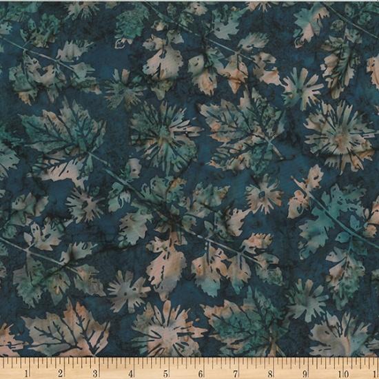 Hoffman Fabrics Bali Batik Veined Leaves Persia V2547-239