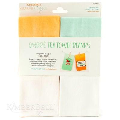 Kimberbell Ombre Tea Towel Blanks Orange & Aqua KDKB237