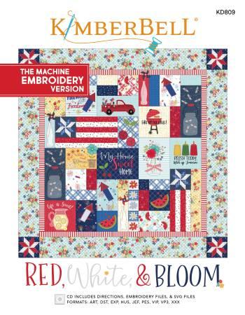 Kimberbell Red White & Bloom Machine Embroidery KD809