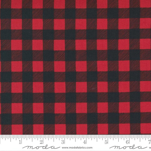Moda Fabrics Home Sweet Holidays Black Red Check 56009 16