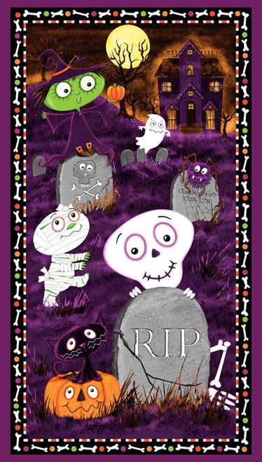 Studio E Graveyard Ghouls Panel Plum 7803PG 55 #20K