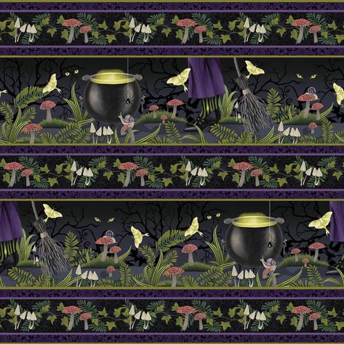 Studio E Hallowed Forest Black Border Stripe 7719 55