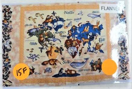 Northcott Fabrics Animals Around the World Flannel F3900-34 #15F