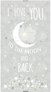 Timeless Treasures To the Moon and Back Grey GAIL-C26286-GREY #68K