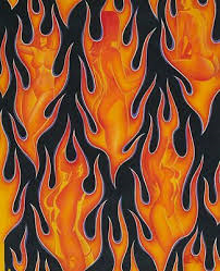 Alexander Henry Fabrics  Shape of Fire Black Orange  8723 A