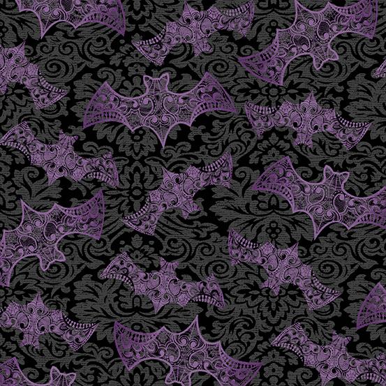 Andover Fabrics Mystery Manor Bats Purple Moon A-201-P
