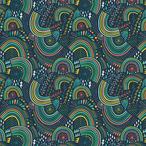 Art Gallery Fabrics Stormy Rainbows Rain or Shine Flannel F58303b