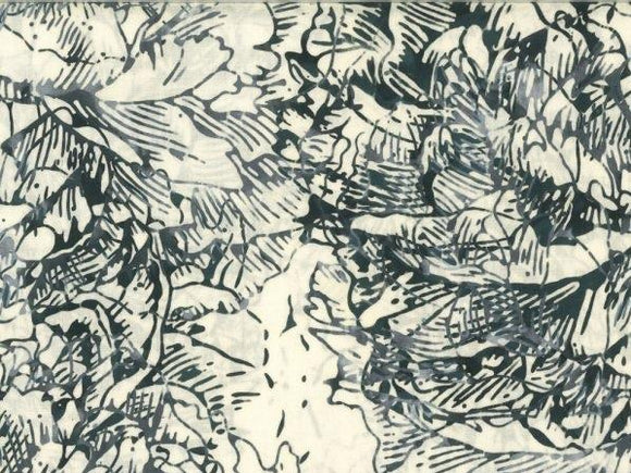 Hoffman Fabrics Bali Batiks Large Flower Graphite Q2145-675