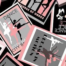 Benartex City Ballet Poster Black  08615-12