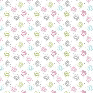 Benartex Adorable Alphabet Pinwheel Pink White 1302221