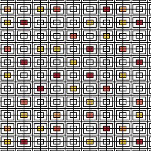 Benartex Double Squares Red/Yellow 0946420B