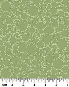 Benartex Poppy Panache Green Circles  0062844B
