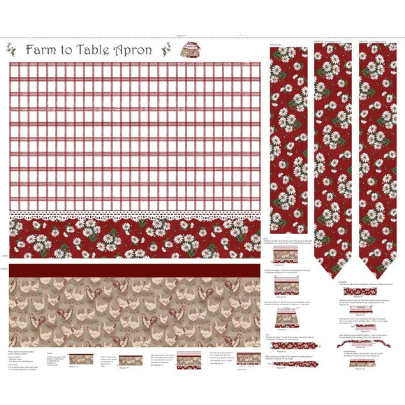 Blank Quilting Farm to Table Red Apron 8347P-008 #19A