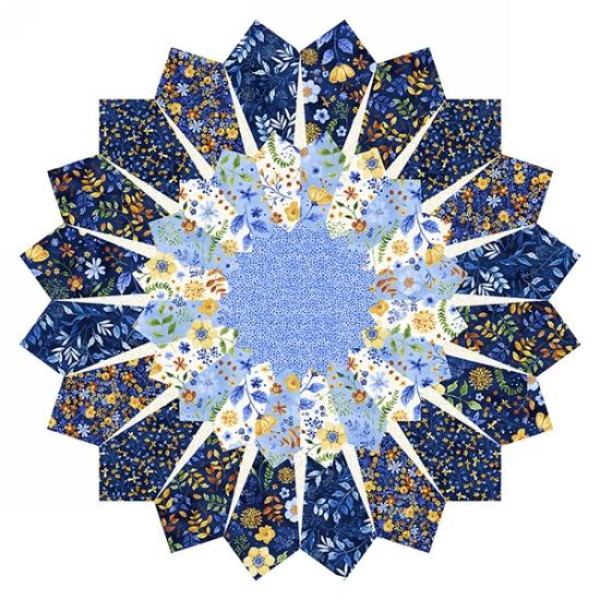 Bountiful and Blue Dresden Table Topper Kit Quilted Fox Design QFDRRBB-7